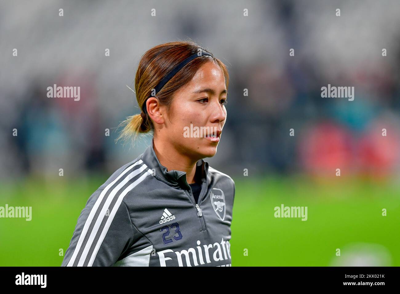 Turin, Italy. 24th Nov, 2022. Mana Iwabuchi (23) of Arsenal seen before ...