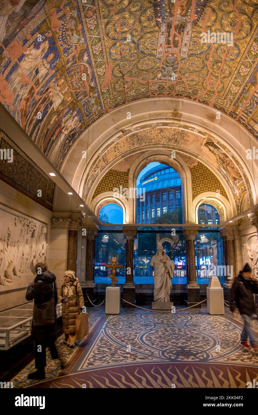 Berlin, Germany. November 2022. The mosaic ceiling in the Kaiser ...