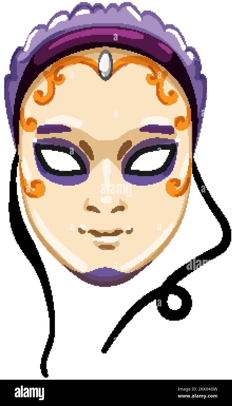 costume carnival mask cartoon vector illustration Stock Vector Image