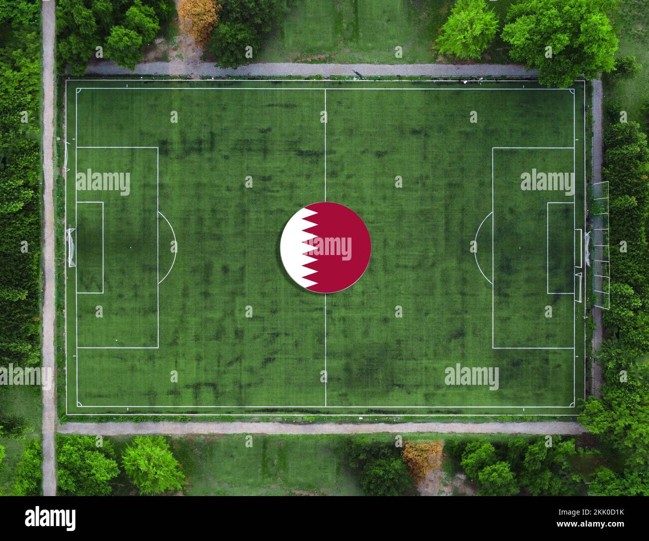 Representation of the football team of Qatar for the world cup 2022 Stock Photo