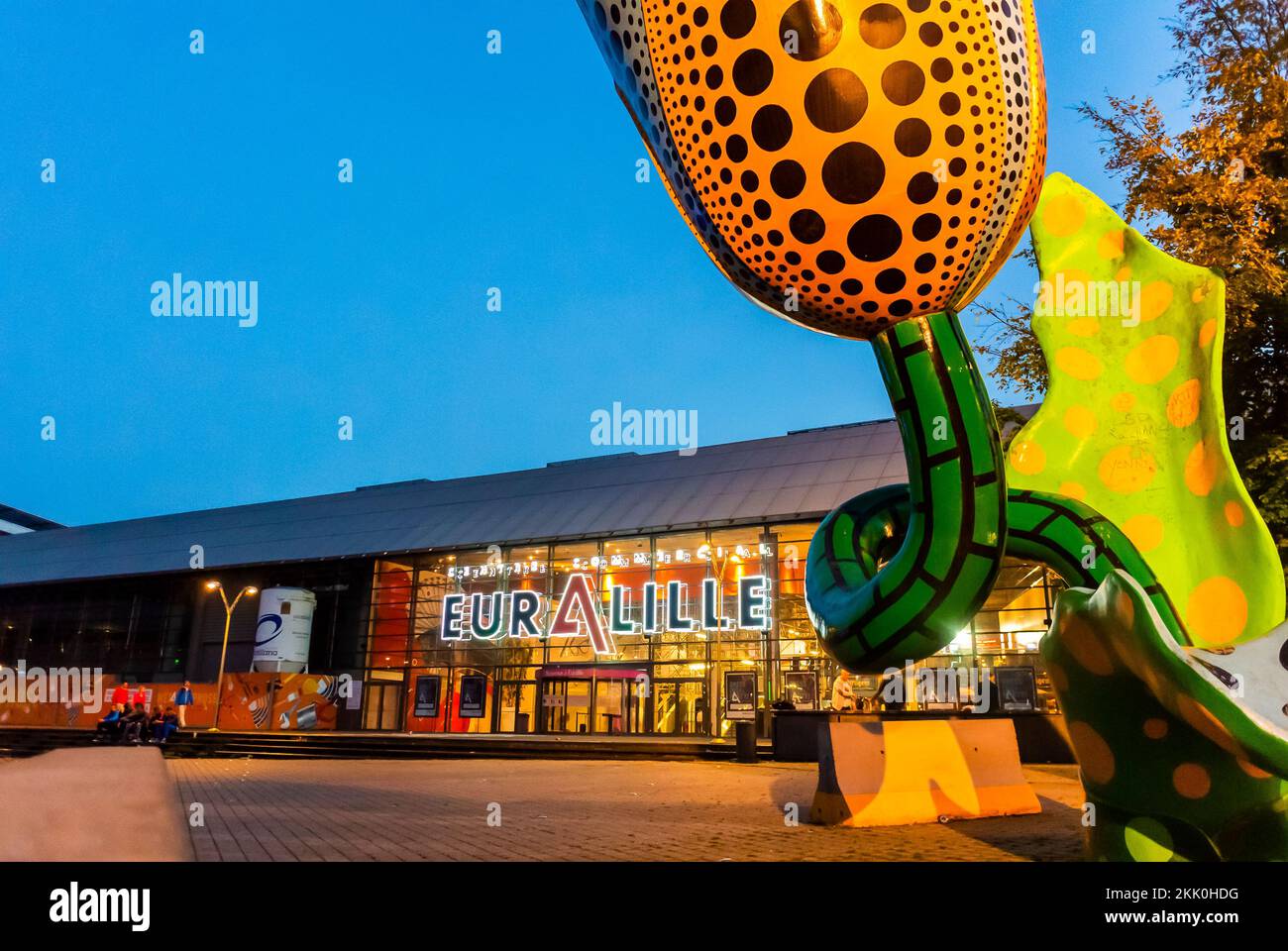 Lille, France, Wide Angle View, Outside Eurolille Center, Sign, Modern ...