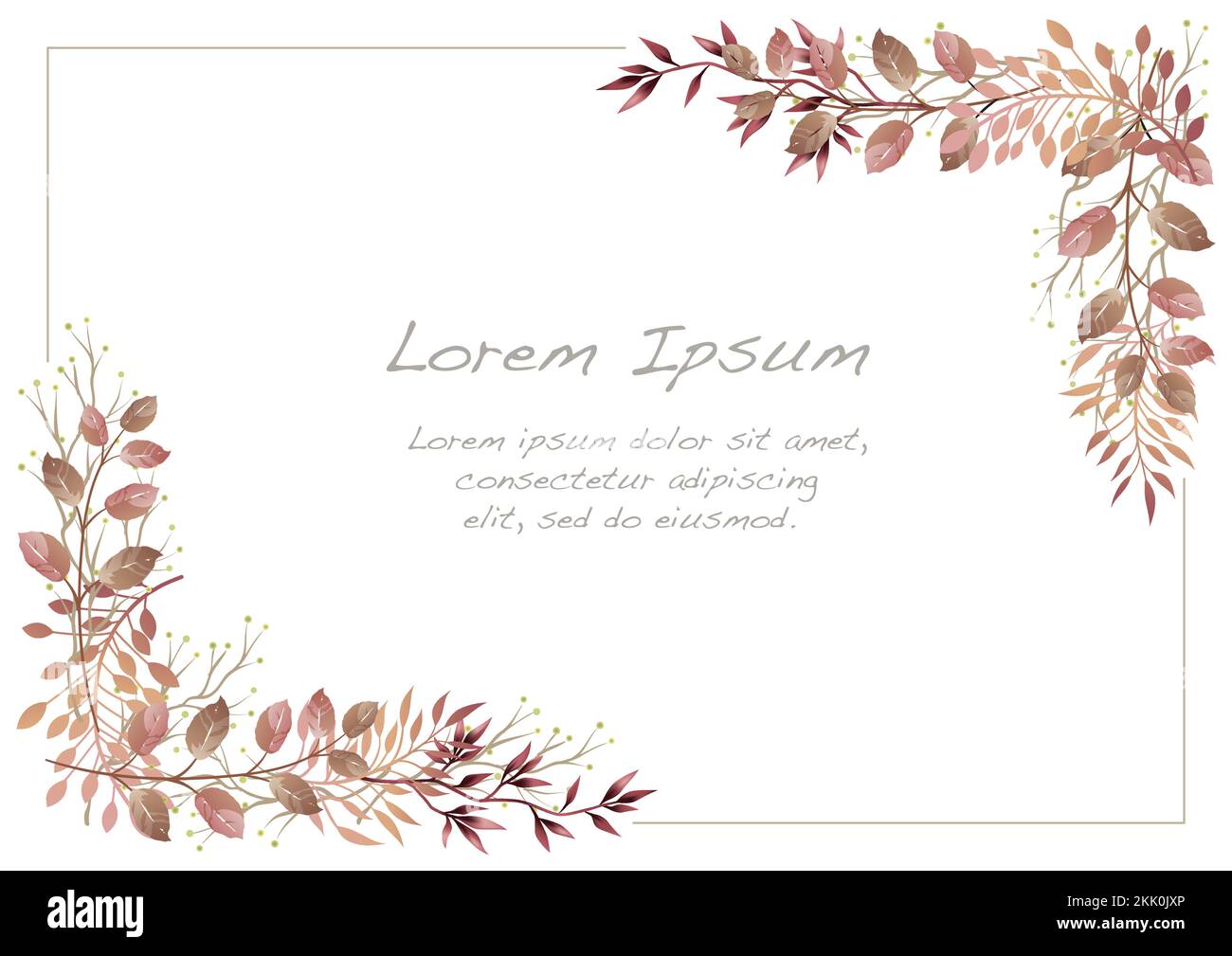 Vector Watercolor Botanical Background Illustration With Text Space ...