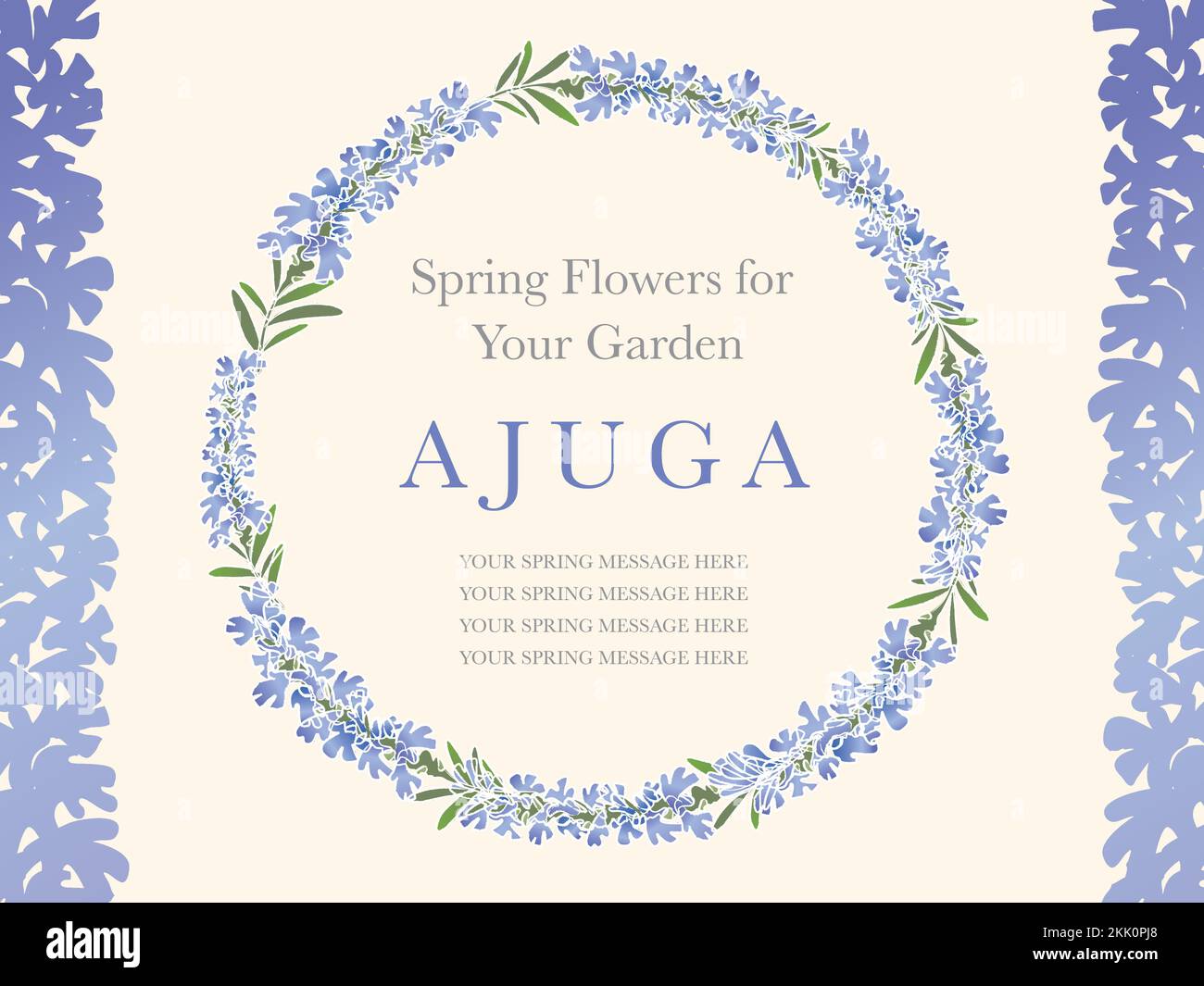 Vector Round Watercolor Botanical Frame Isolated On A White Background ...