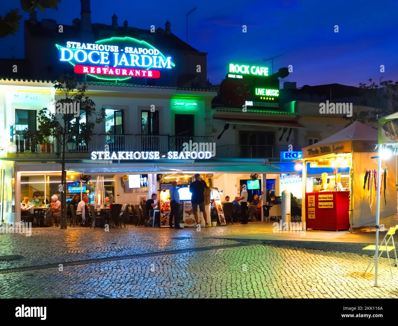 Nightlife in Albufeira at the Algarve coast of Portugal Stock Photo Alamy