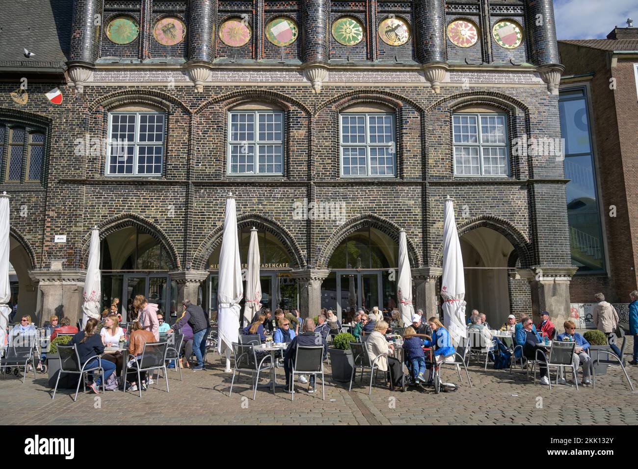 Niederegger Arkadencafé, Neues Gemach, Rathaus, Markt, Lübeck, Schleswig-Holstein, Deutschland Stock Photo