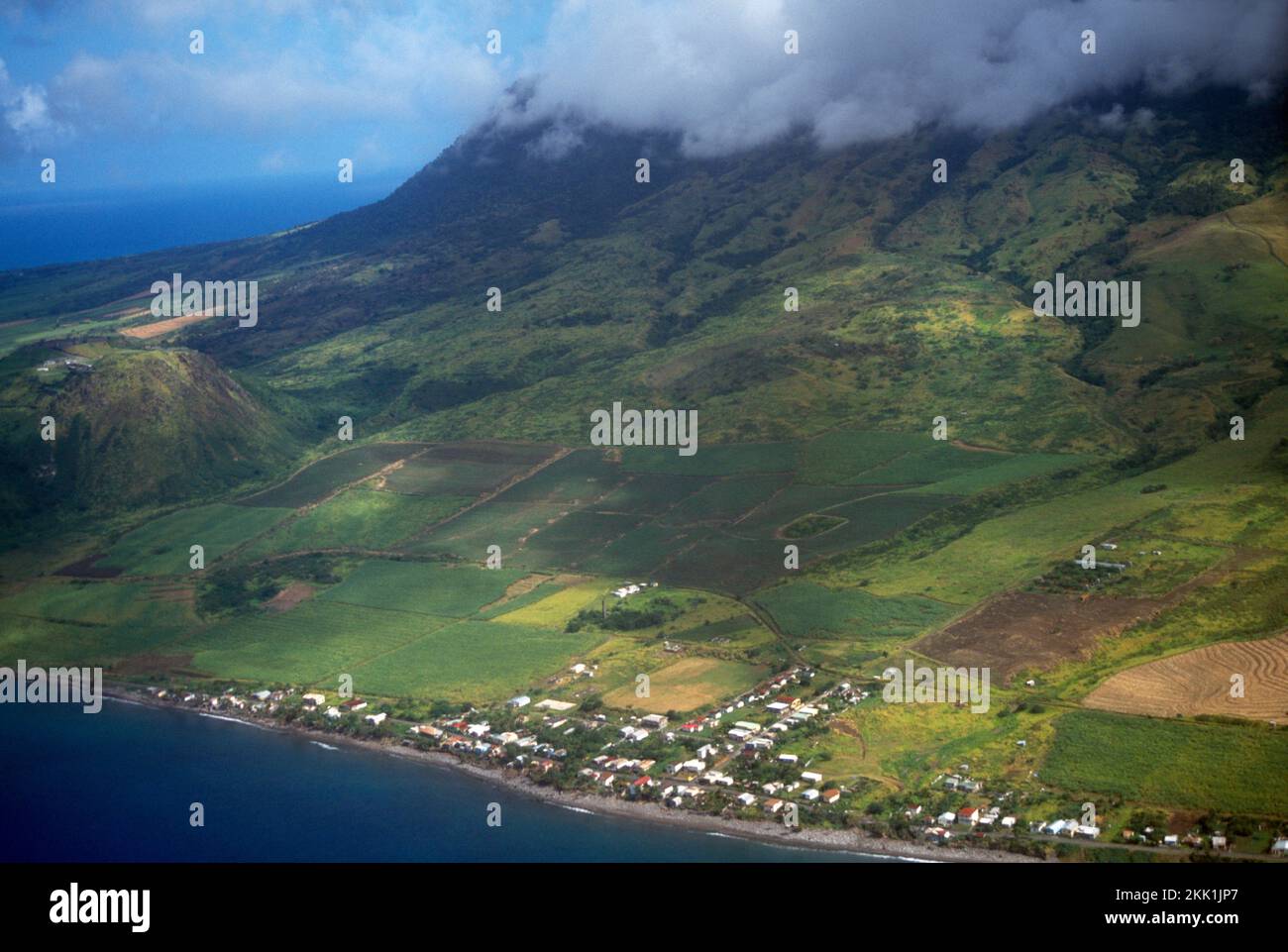 Aerial View of Island St Kitts Stock Photo