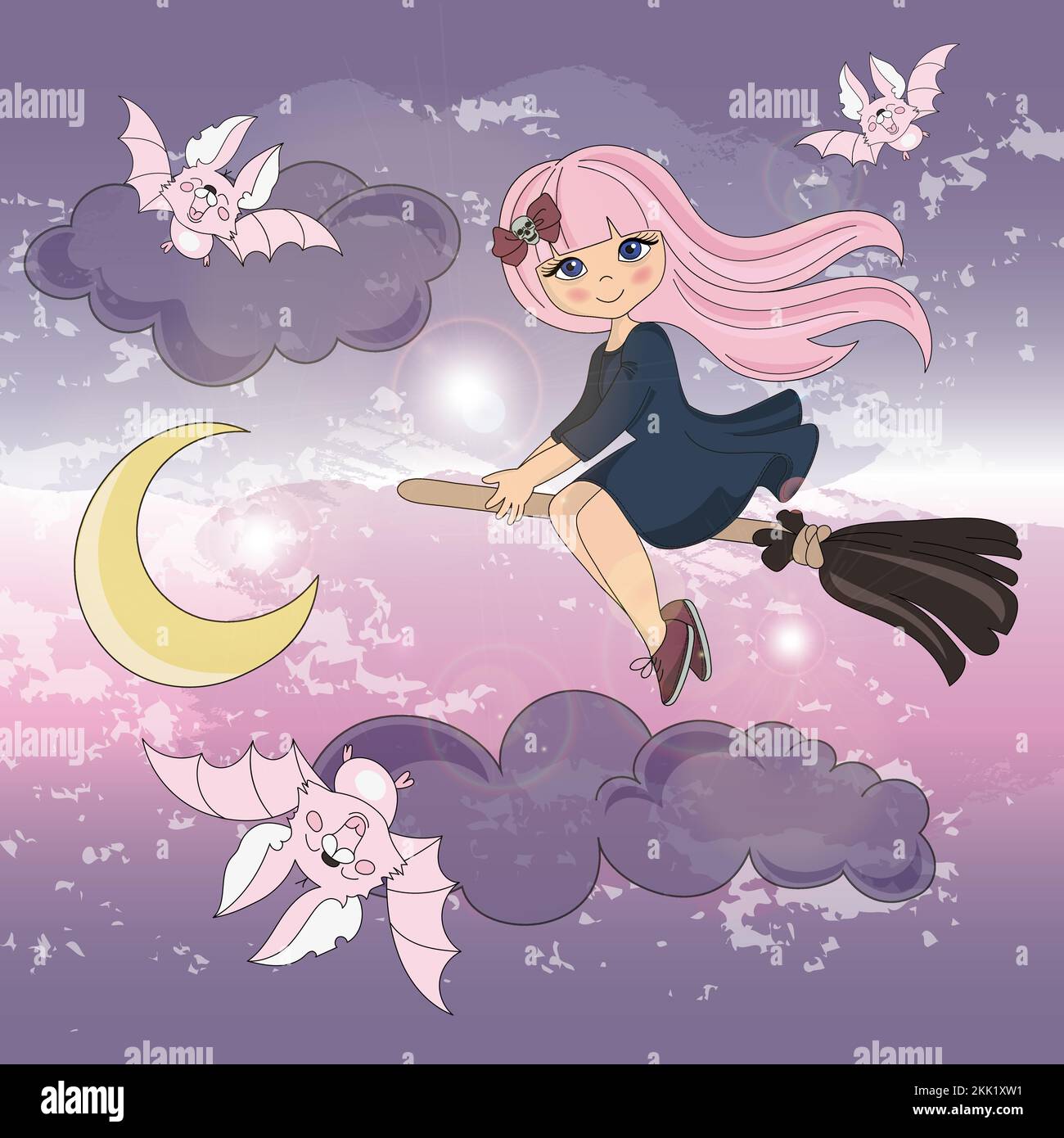 HALLOWEEN MAKE UP Mystic Holiday Cartoon Vector Illustration Set For