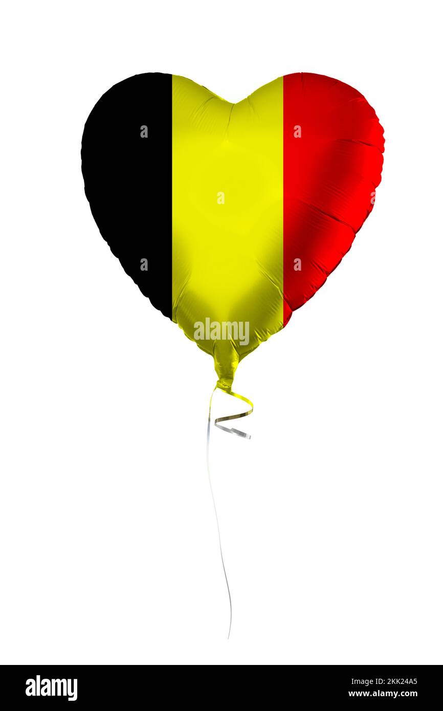Belgium concept. Balloon with Belgium flag isolated on white background ...