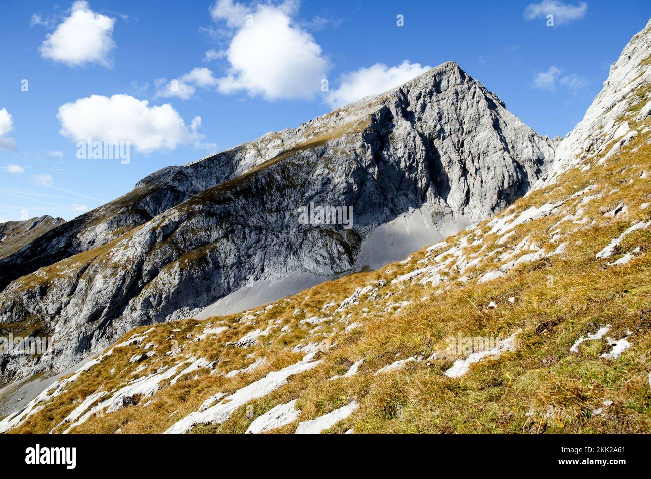 Die Vogelkarspitze im Karwendel Stock Photo
