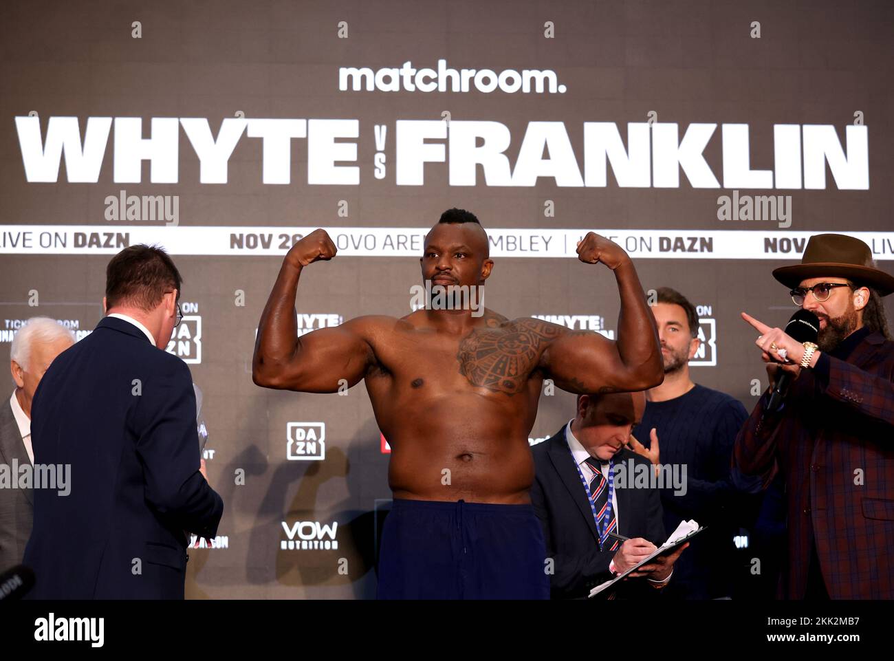 Dillian Whyte during the weigh-in at The Drum Wembley, London. Picture date: Friday November 25, 2022. Stock Photo