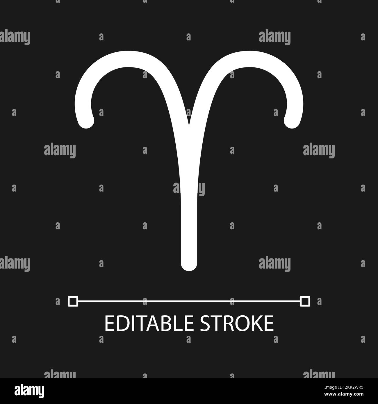 Aries pixel perfect minimalistic white linear icon for dark theme Stock ...