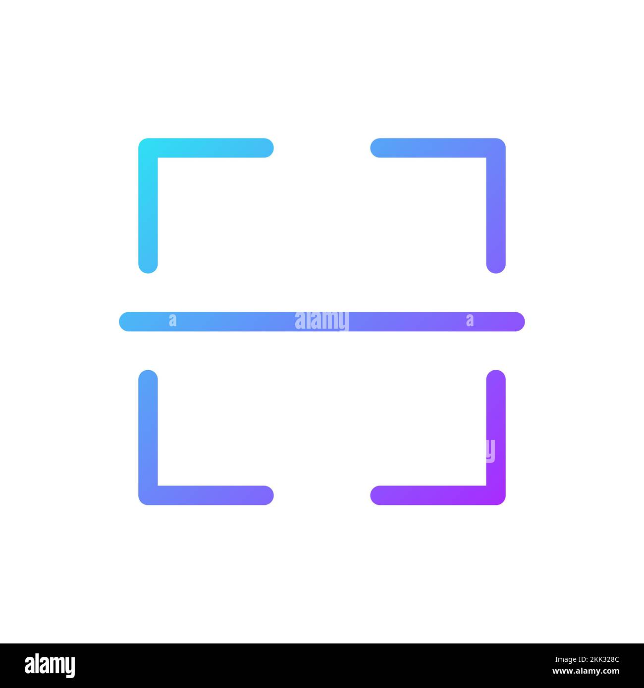 Image translation pixel perfect gradient linear ui icon Stock Vector