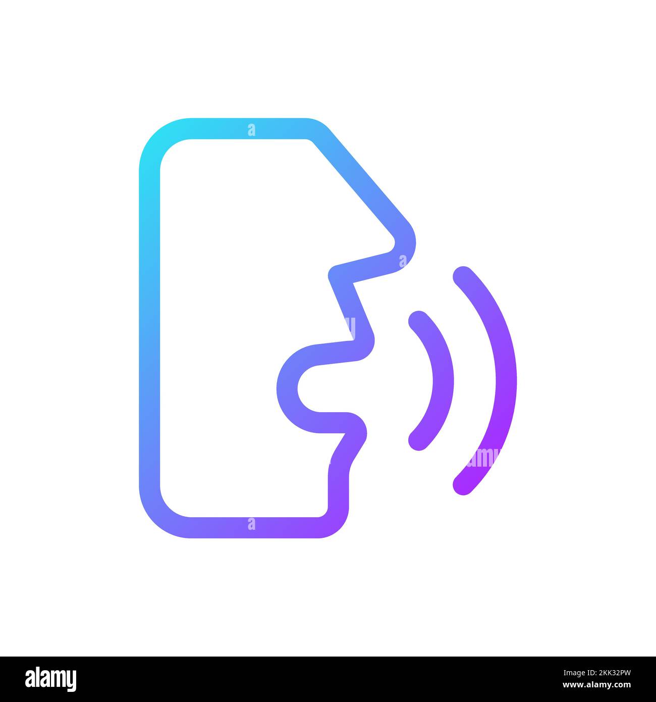 Speech recognition pixel perfect gradient linear ui icon Stock Vector