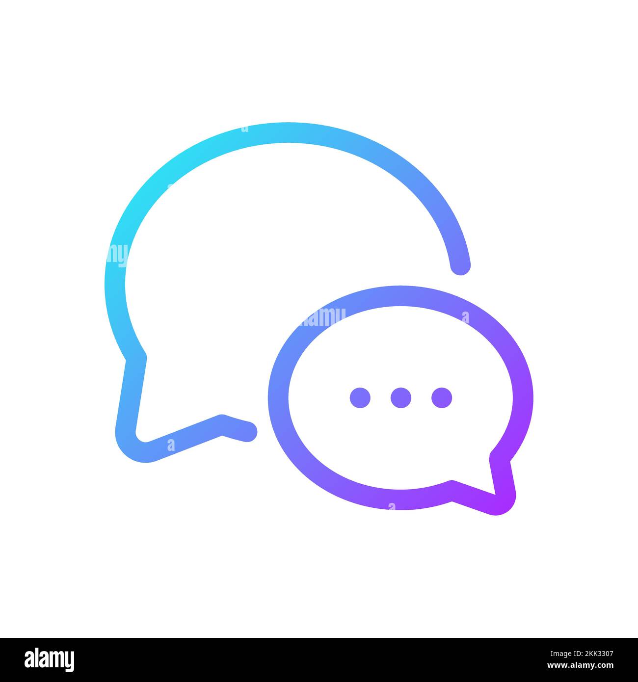 Communication pixel perfect gradient linear ui icon Stock Vector
