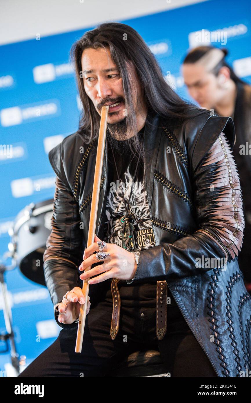 Paris, France. 25th Nov, 2022. Mongolian heavy metal band The HU named
