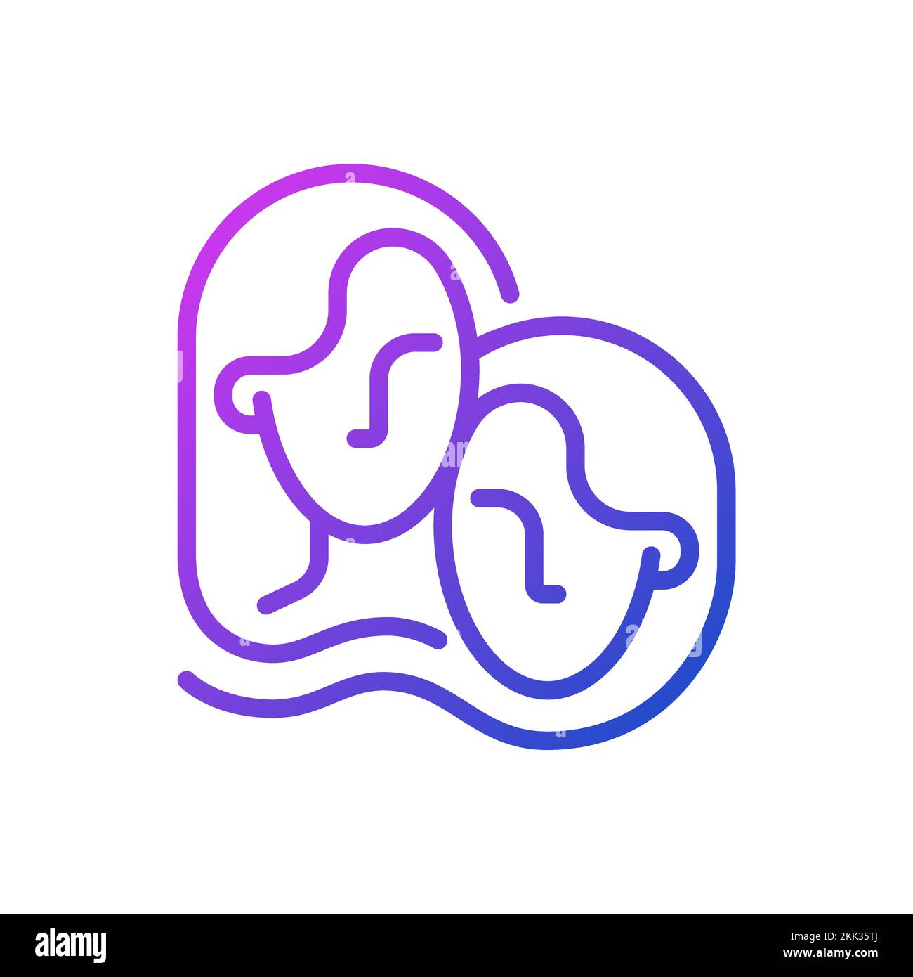 Twins pixel perfect gradient linear vector icon Stock Vector
