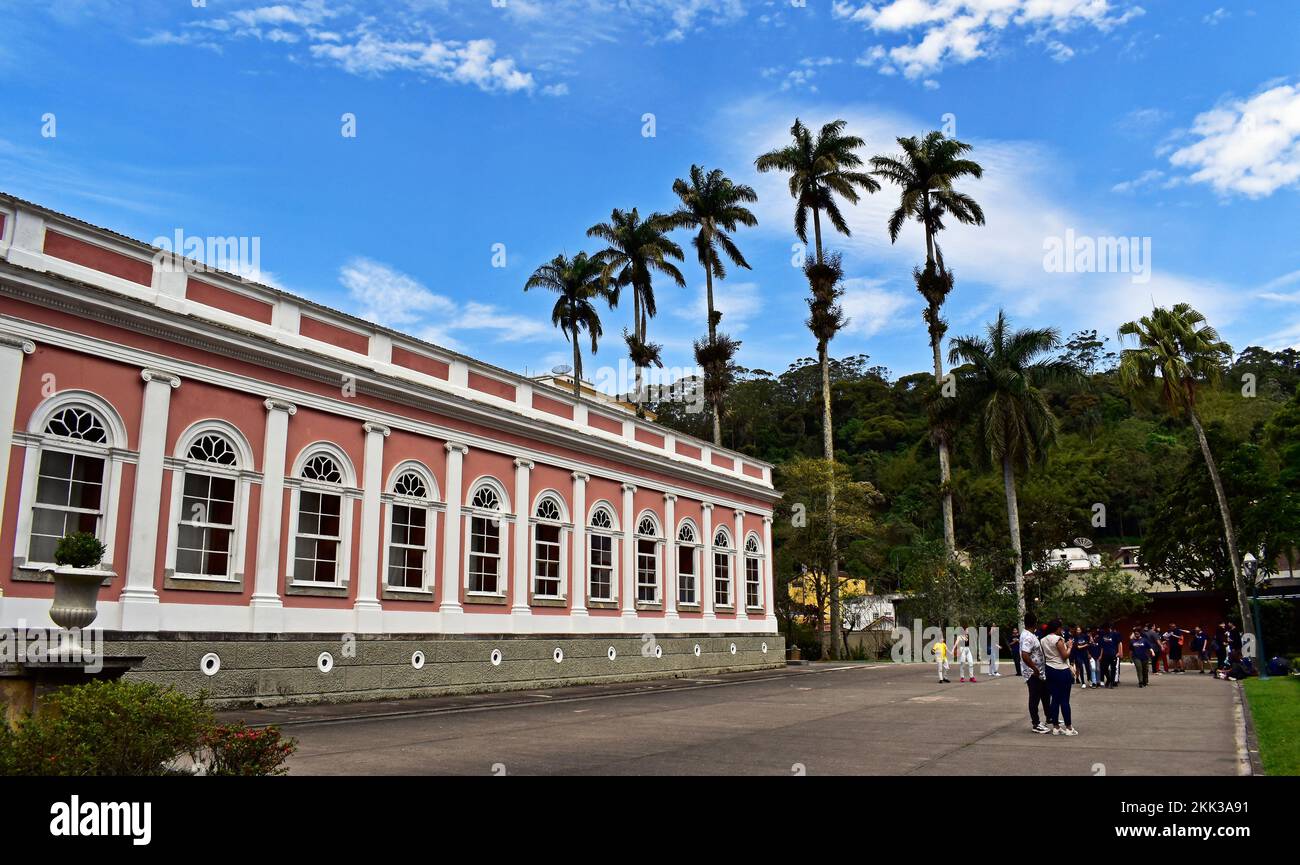 PETROPOLIS, RIO DE JANEIRO, BRAZIL - October 28, 2022: Facade of the Imperial Museum Stock Photo