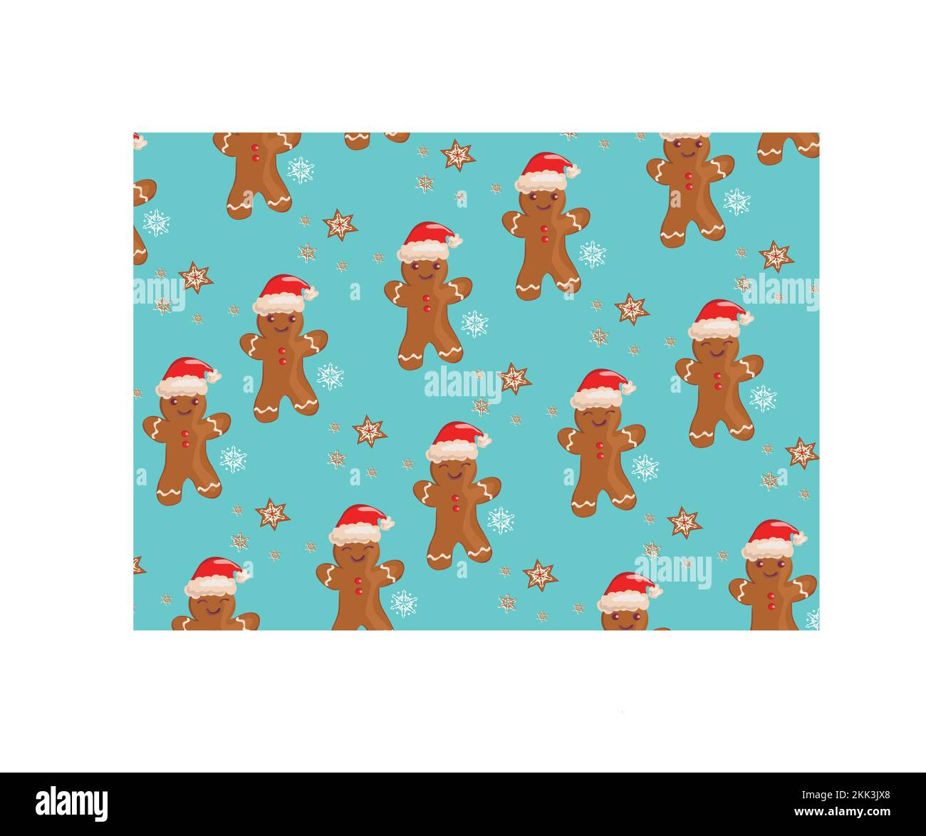 Christmas seamless pattern with gingerbread cookies Stock Vector