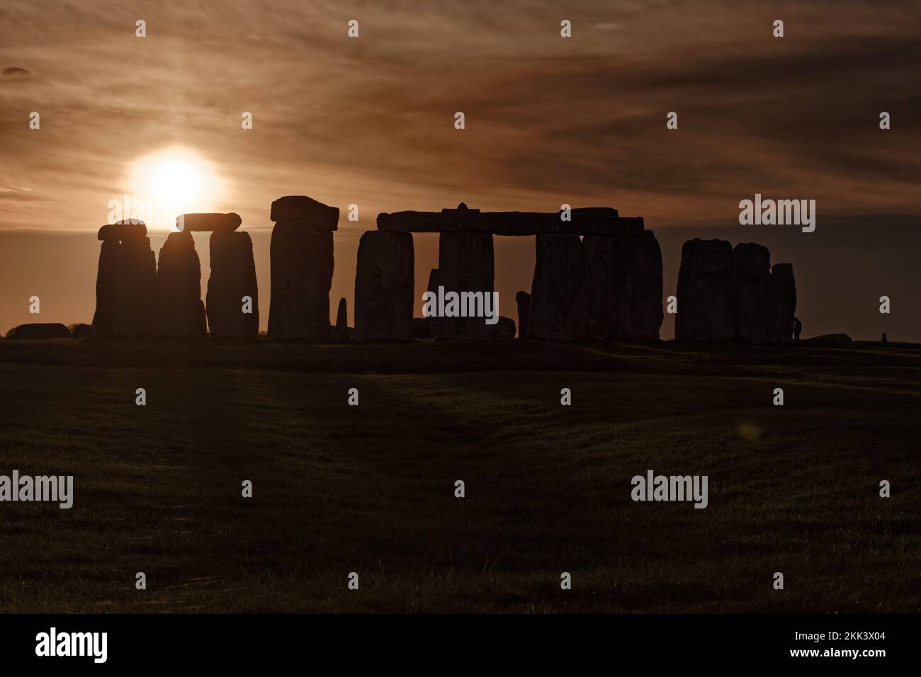 Sunset at Stonehenge Stock Photo