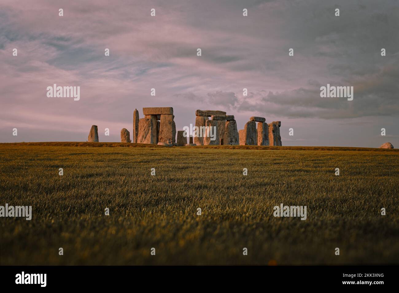 Sunset at Stonehenge Stock Photo