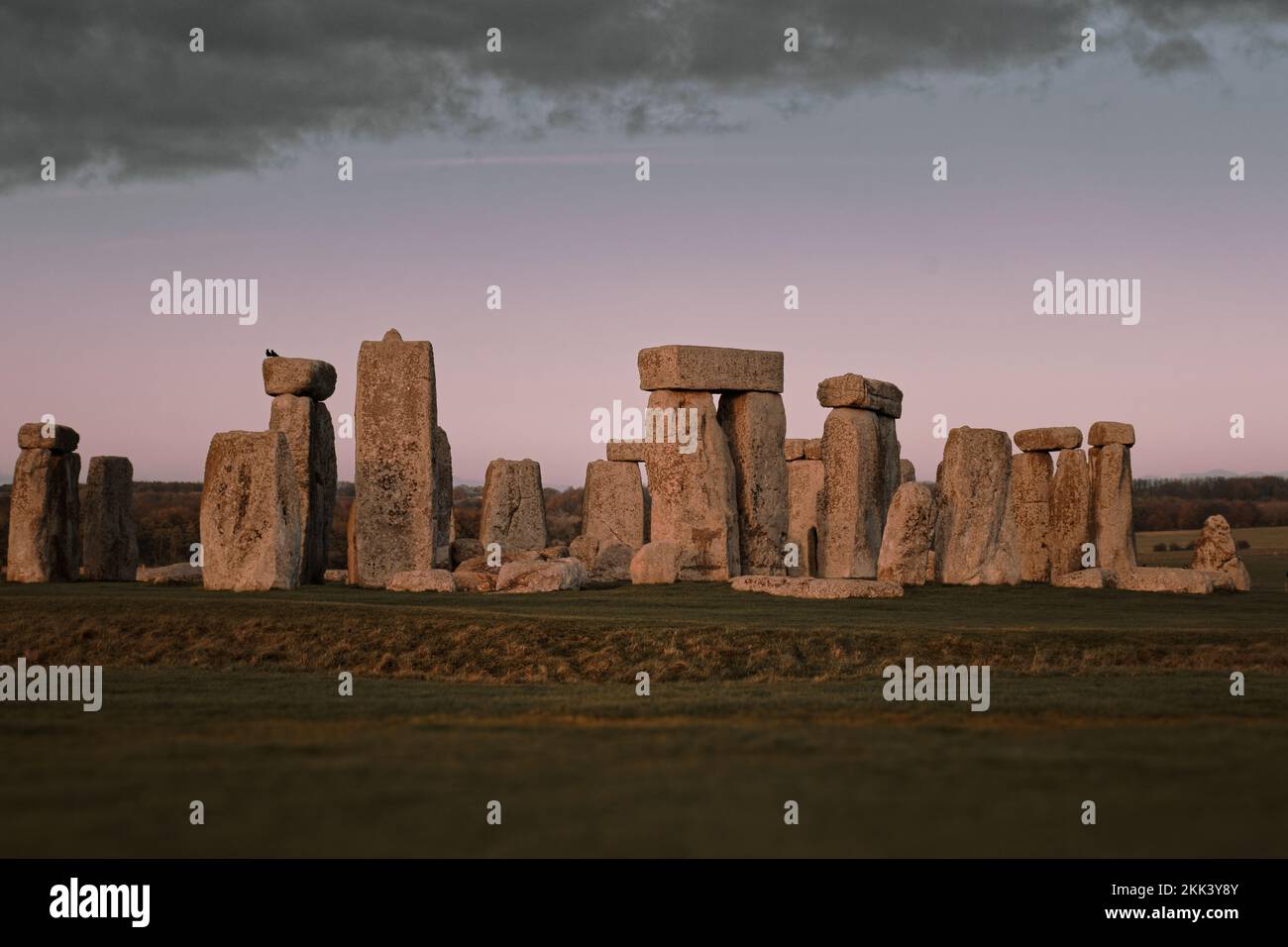 Sunset at Stonehenge Stock Photo