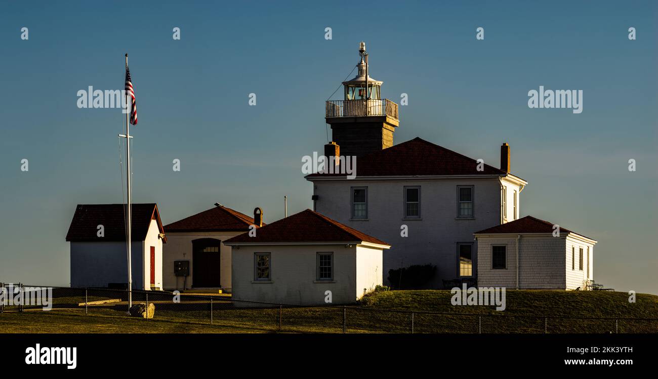 Watch Hill Lighthouse   Watch Hill, Rhode Island, USA Stock Photo