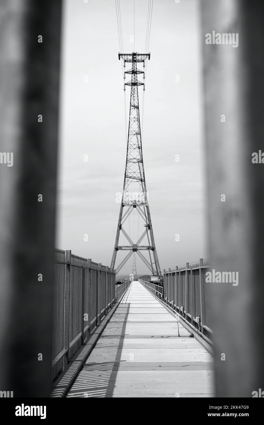 Large pylon on a pier Stock Photo