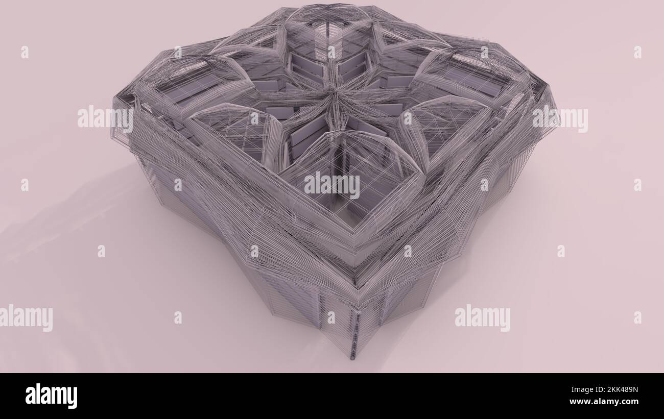 3D Illustration of an architectural structure. Architects, Modelers