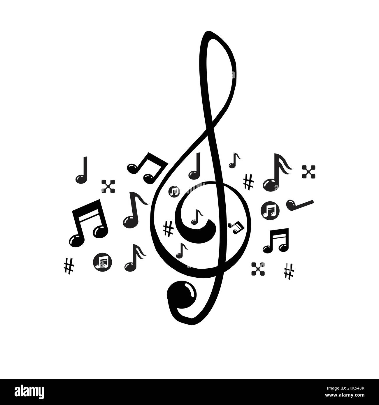 music scale logo design. music note sign or symbol. musical scale icons ...