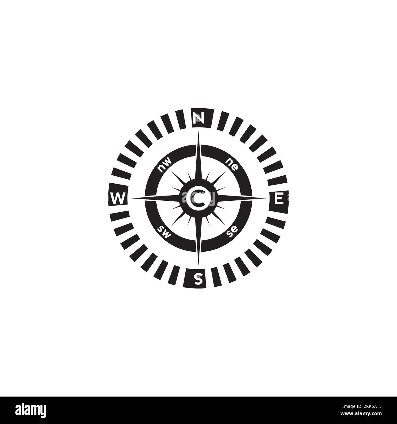 Compass Logo Design Pointer North South East West Compass Symbol Direction Sign Vector