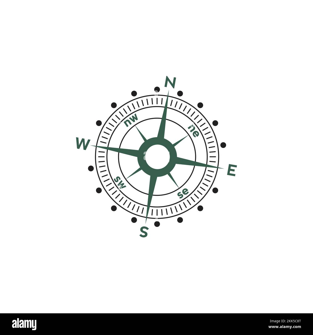 Compass logo design. pointer north, south, east, west, compass symbol. direction sign. vector