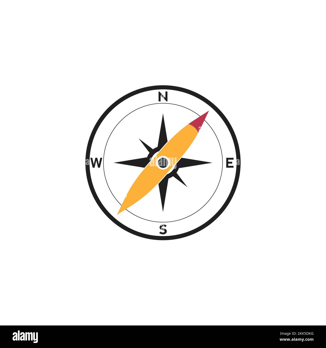 Compass logo design. pointer north, south, east, west, compass symbol. direction sign. vector
