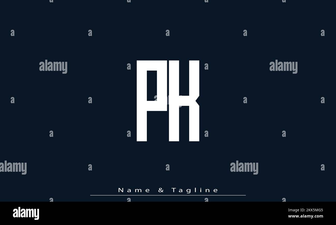Alphabet letters Initials Monogram logo PK , KP Stock Vector