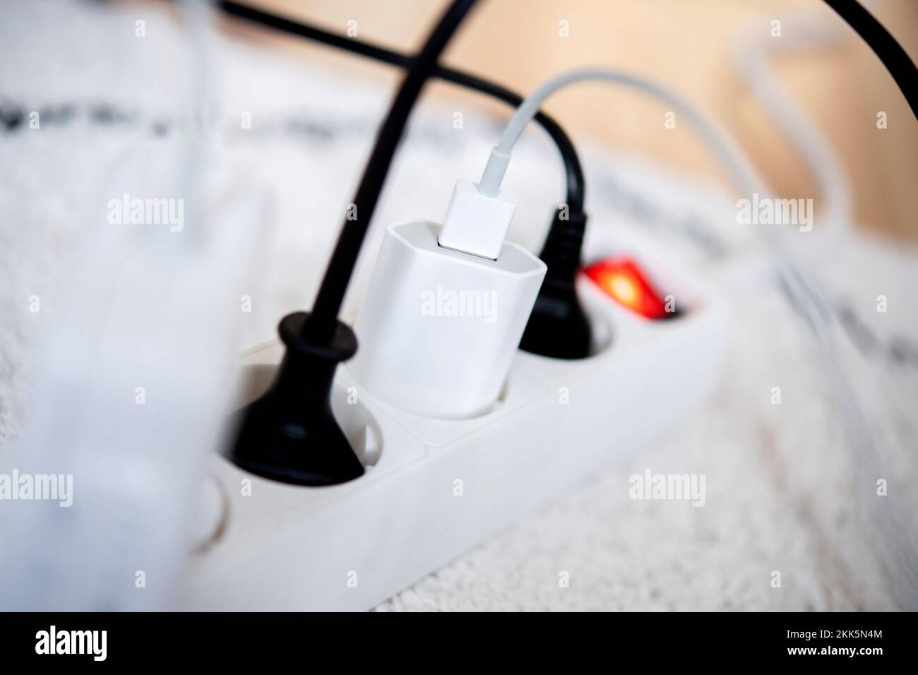 Oldenburg, Germany. 25th Nov, 2022. The power plugs of several