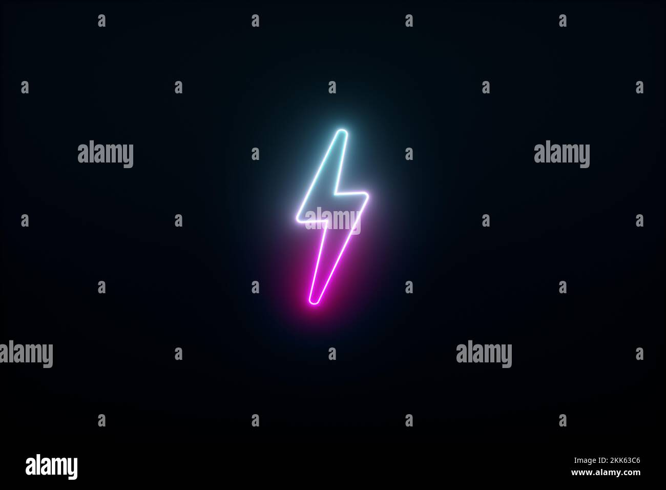 neon bolt, electric thunder, 3d render Stock Photo Alamy