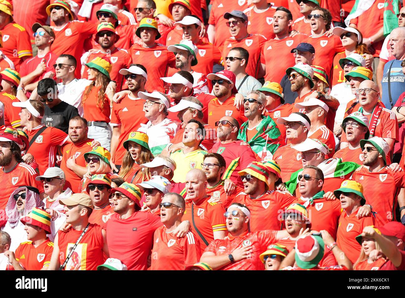 Welsh Fans 11/25/2022, Khalifa International Stadium, Doha, QAT, World Cup FIFA ...