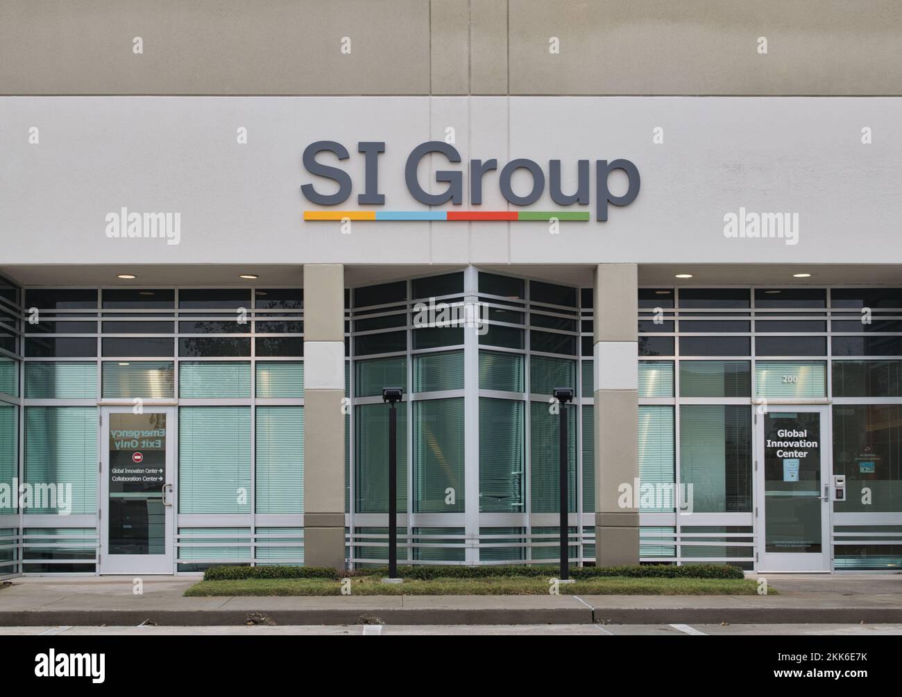 Houston, Texas USA 11-24-2022: SI Group office building exterior in Houston, TX. Developer and manufacturer of chemical and pharmaceutical products. Stock Photo
