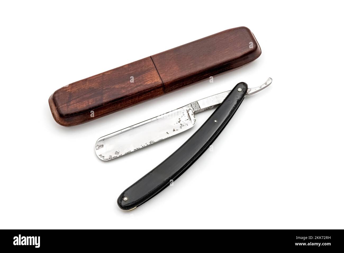 old razor with wooden box Stock Photo - Alamy