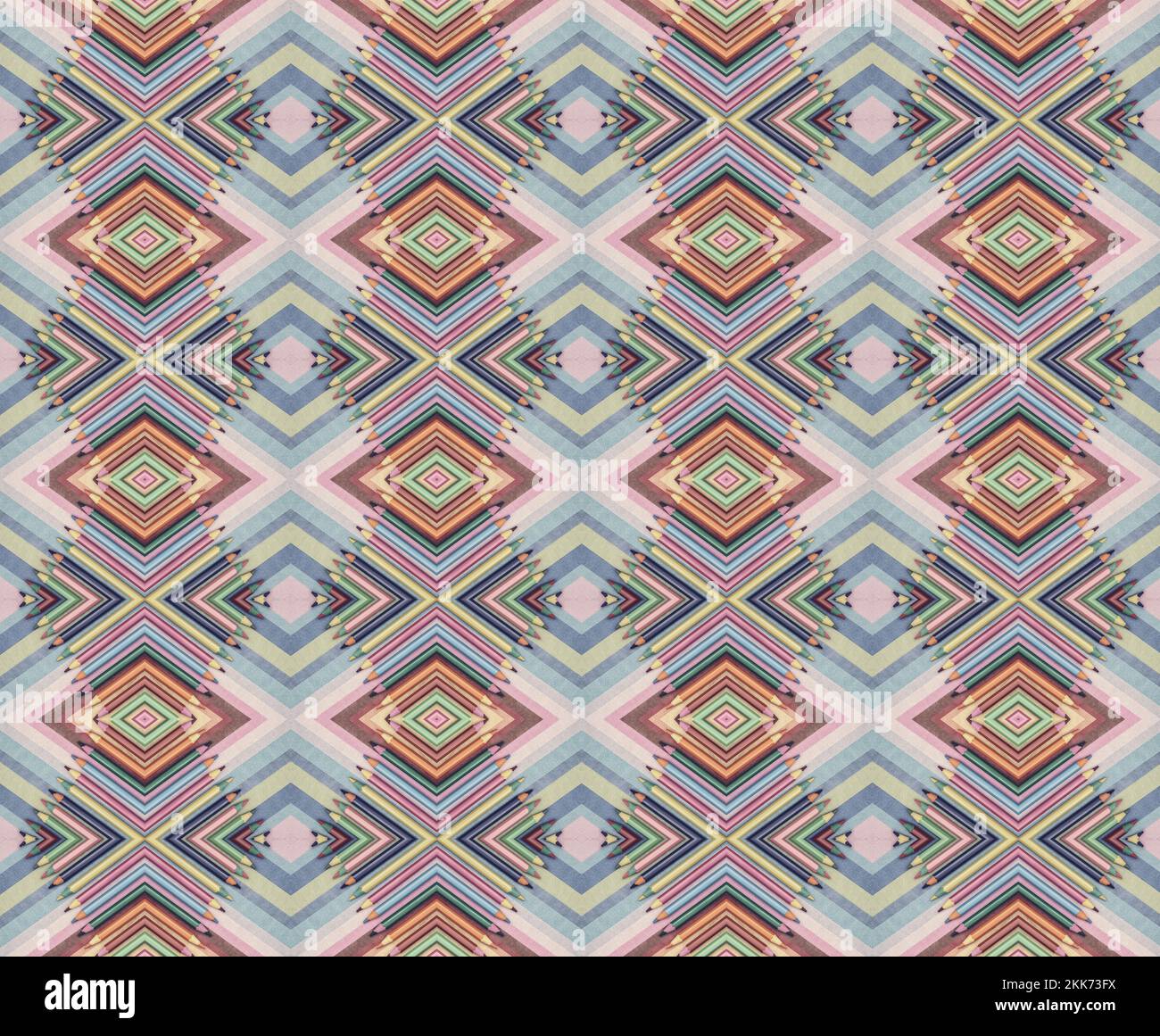 pattern of colored pencils on colored paper background Stock Photo - Alamy