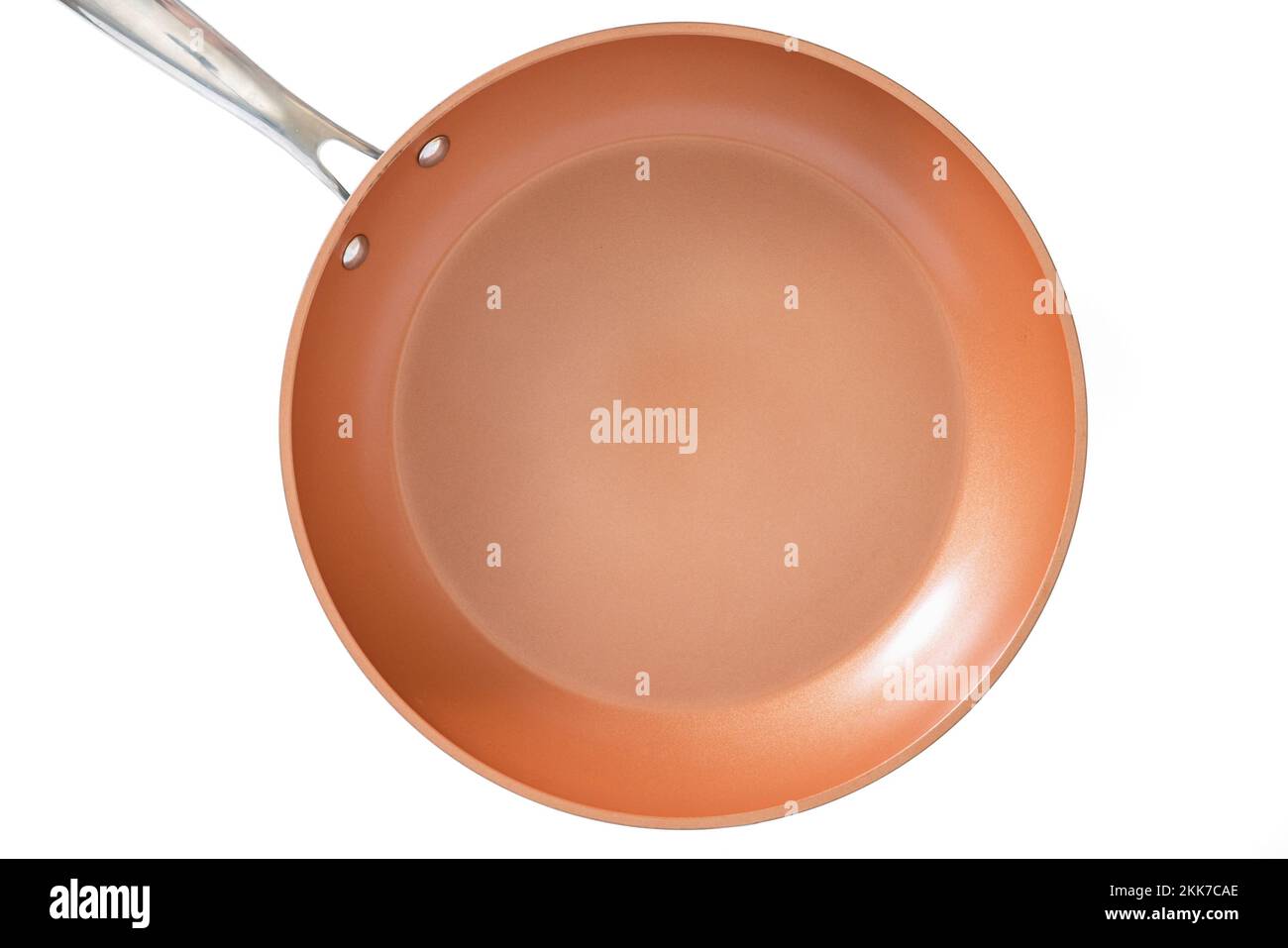 Frying pan, skillet isolated on white background, flat lay Stock Photo