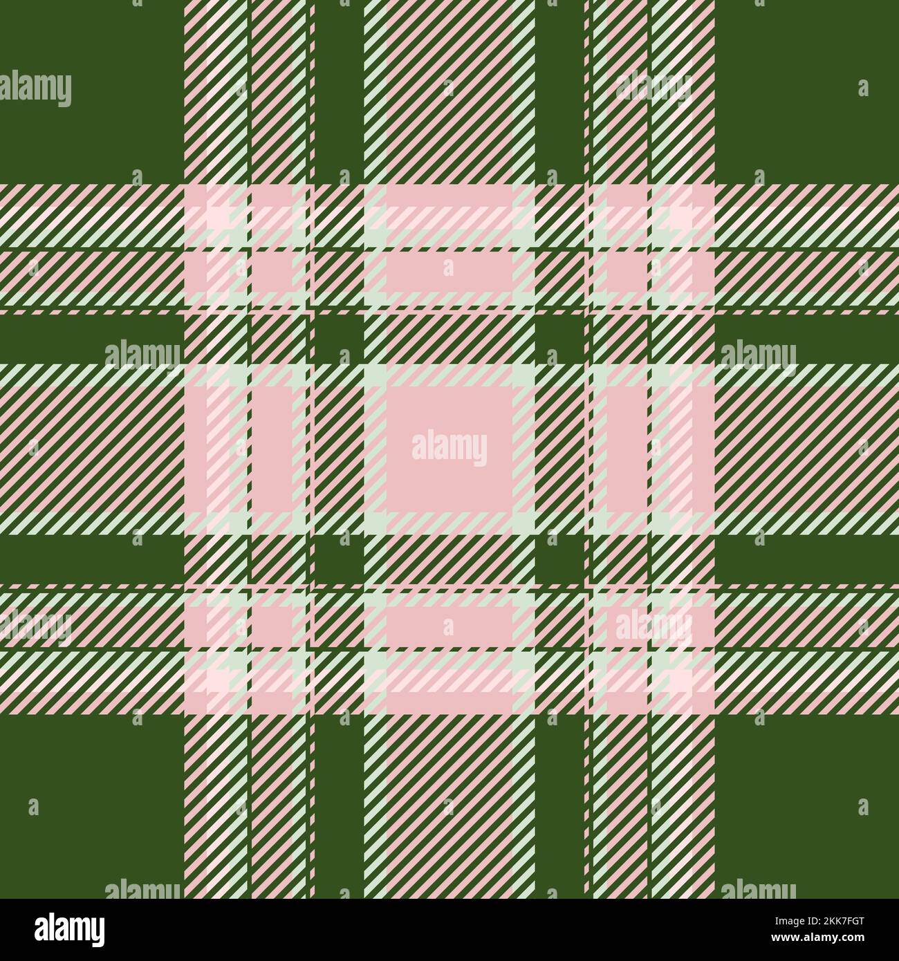 Plaid check pattern in green. Seamless fabric texture. Tartan textile