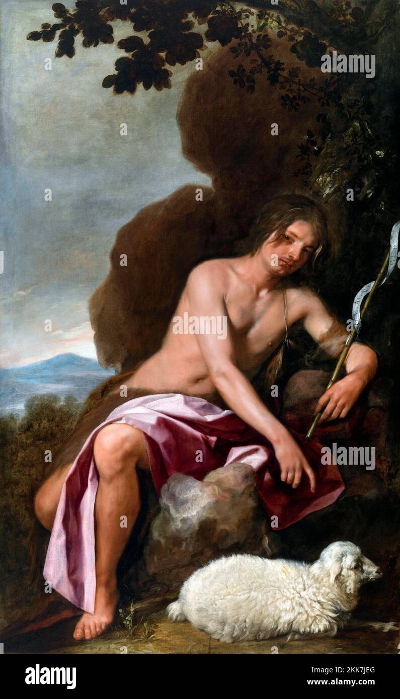 Saint John the Baptist by Alonso Cano (1601-1667), oil on canvas, c. 1645-52 Stock Photo