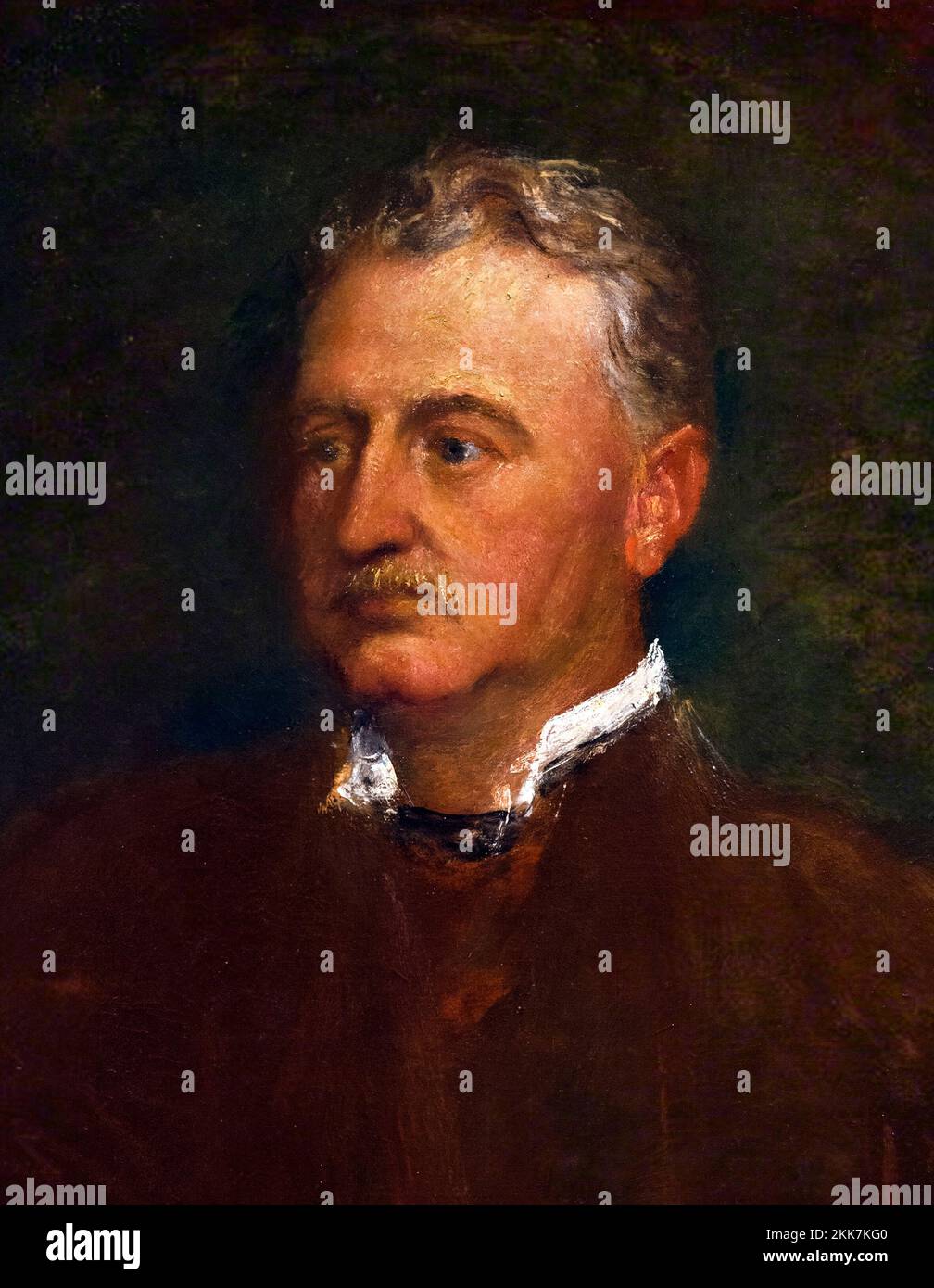 Cecil Rhodes. Portrait of Cecil John Rhodes (1853-1902) by George Frederic Watts (1817-1904), oil on canvas, 1898. Stock Photo