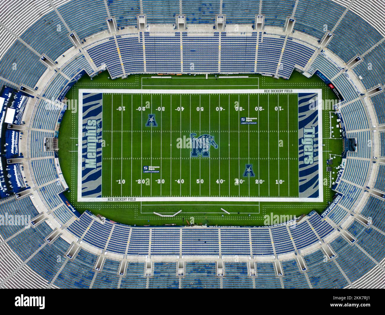 Simmons Bank Liberty Stadium of Memphis home of the Tigers Football Team aerial view