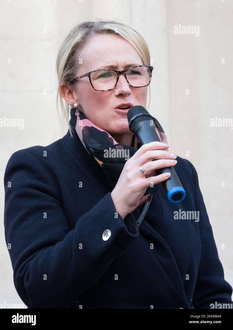 Rebecca long bailey addresses crowd on friday the 25th of november