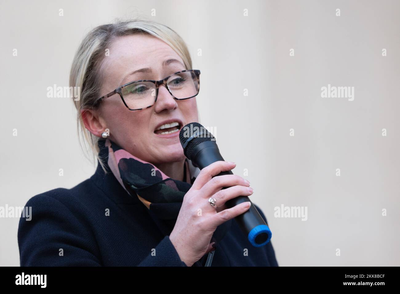 Rebecca long bailey addresses crowd on friday the 25th of november