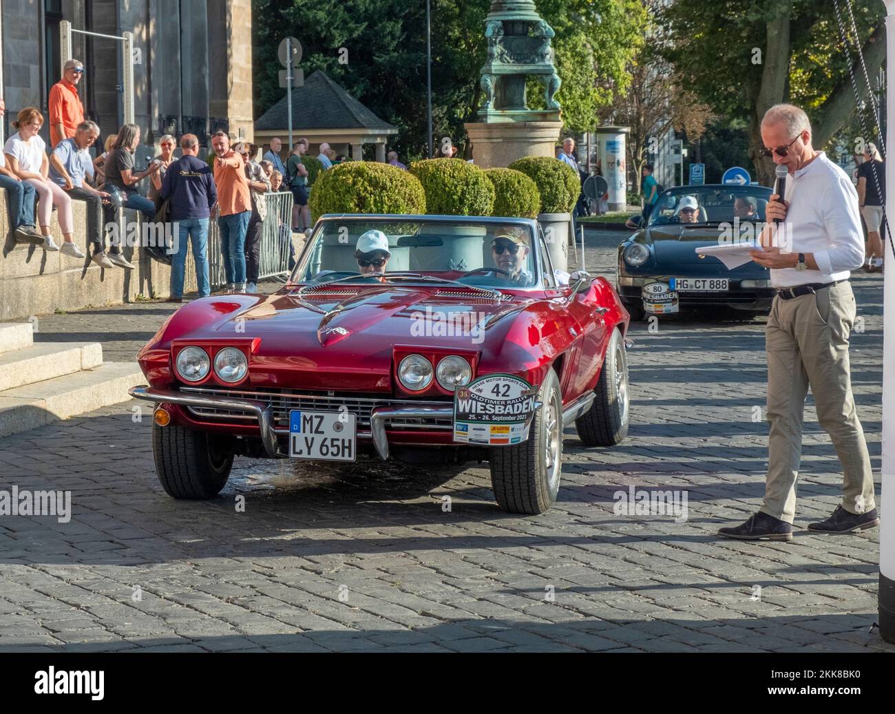 Wiesbaden, Germany - 24. September 2021: the chevrolet Corvette reaches ...