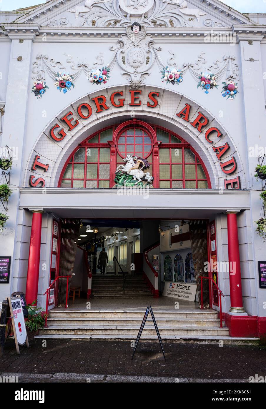 St Georges Arcade in Falmouth Cornwall. Stock Photo