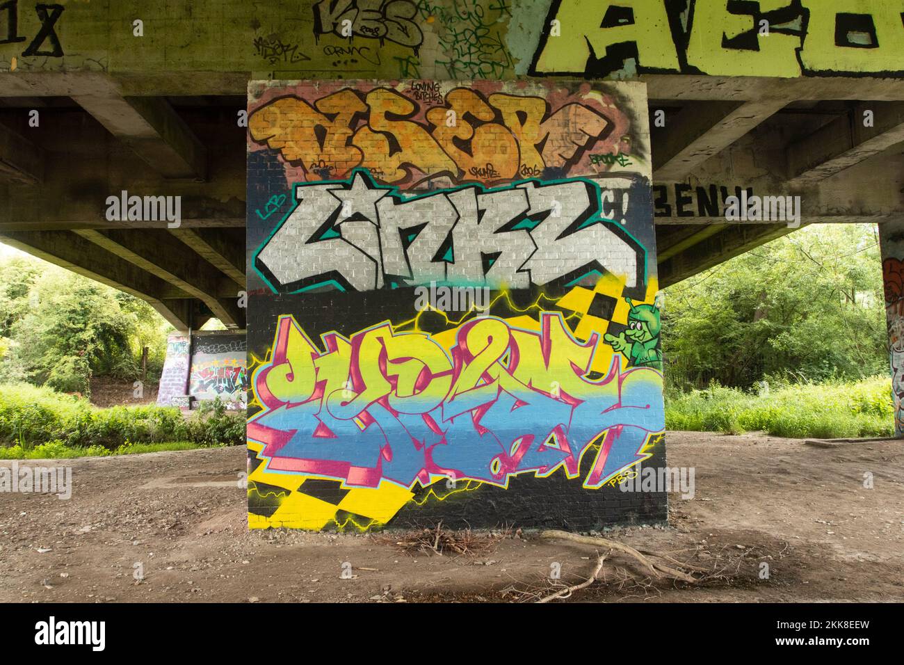 'Uxbridge Galleries' street art space beneath A40. Uxbridge, London, UK Stock Photo Alamy