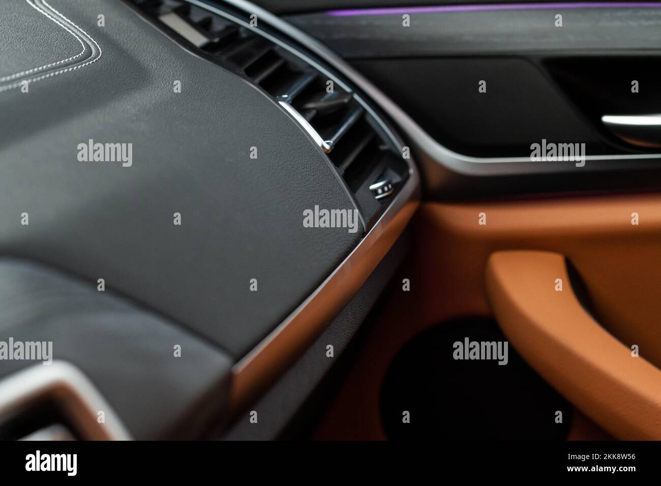 Car air conditioning close up view. The air conditioner flow inside the